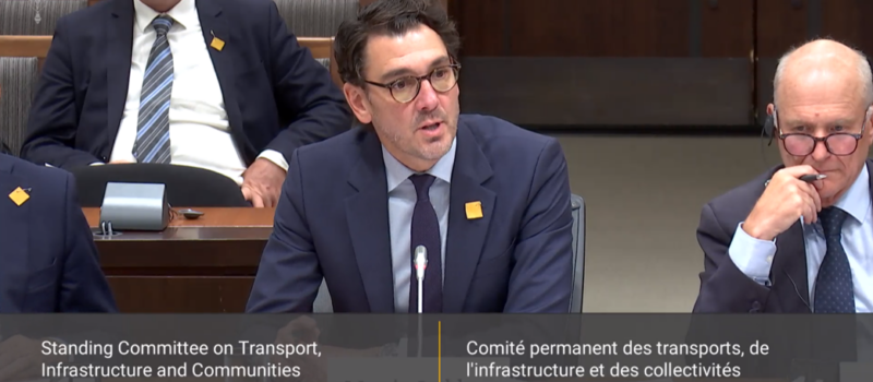 Martin Imbleau addressed the House of Commons Standing Committee on Transport, Infrastructure and Communities.