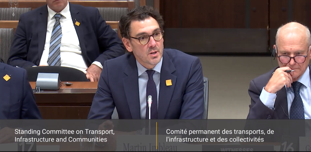 Martin Imbleau addressed the House of Commons Standing Committee on Transport, Infrastructure and Communities.